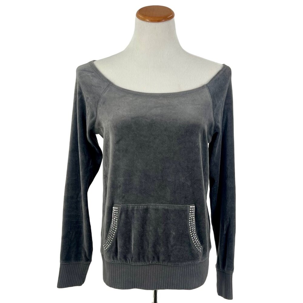 VTG Victorias Secret Set Gray Velour Sweater Shorts Sequin Tank Set| Y2K McBling - Picture 15 of 16